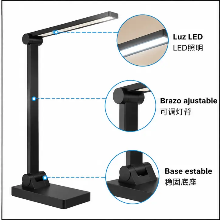 Lámpara de escritorio LED Ylatoial con brazo ajustable / Ylatoial可调节LED台灯-3