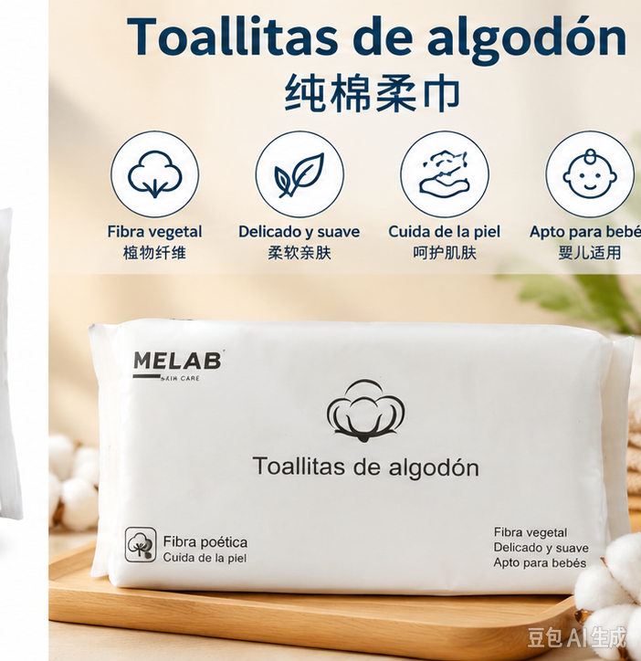 Toallitas de algodón MELAB, fibra vegetal, delicadas y suaves, aptas para bebés / MELAB纯棉柔巾-2