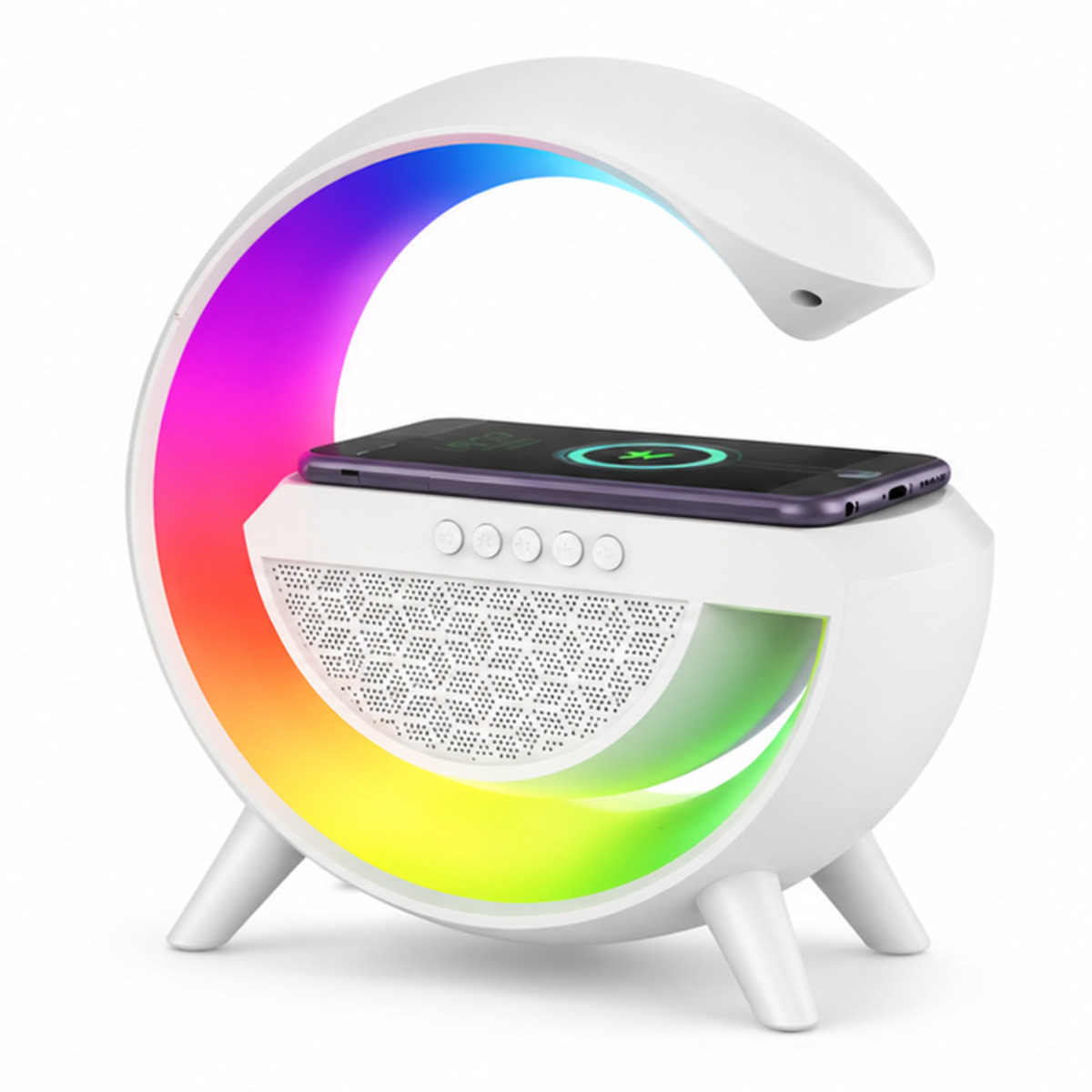 Altavoz LED multifunción con carga inalámbrica, Bluetooth y radio FM / LED无线充电蓝牙音箱多功能床头灯