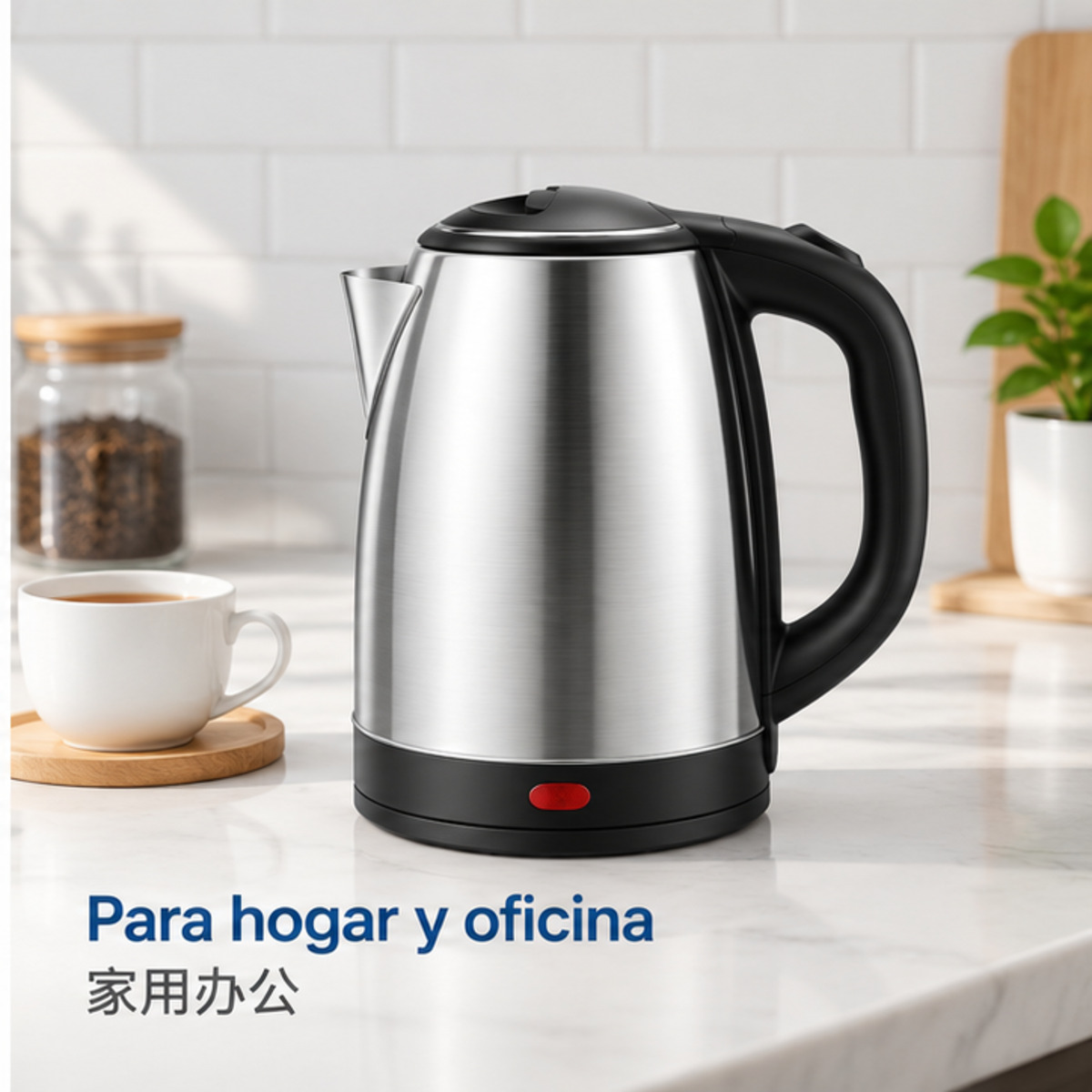 Hervidor eléctrico de acero inoxidable para hogar y oficina / 家用办公不锈钢电热水壶-3