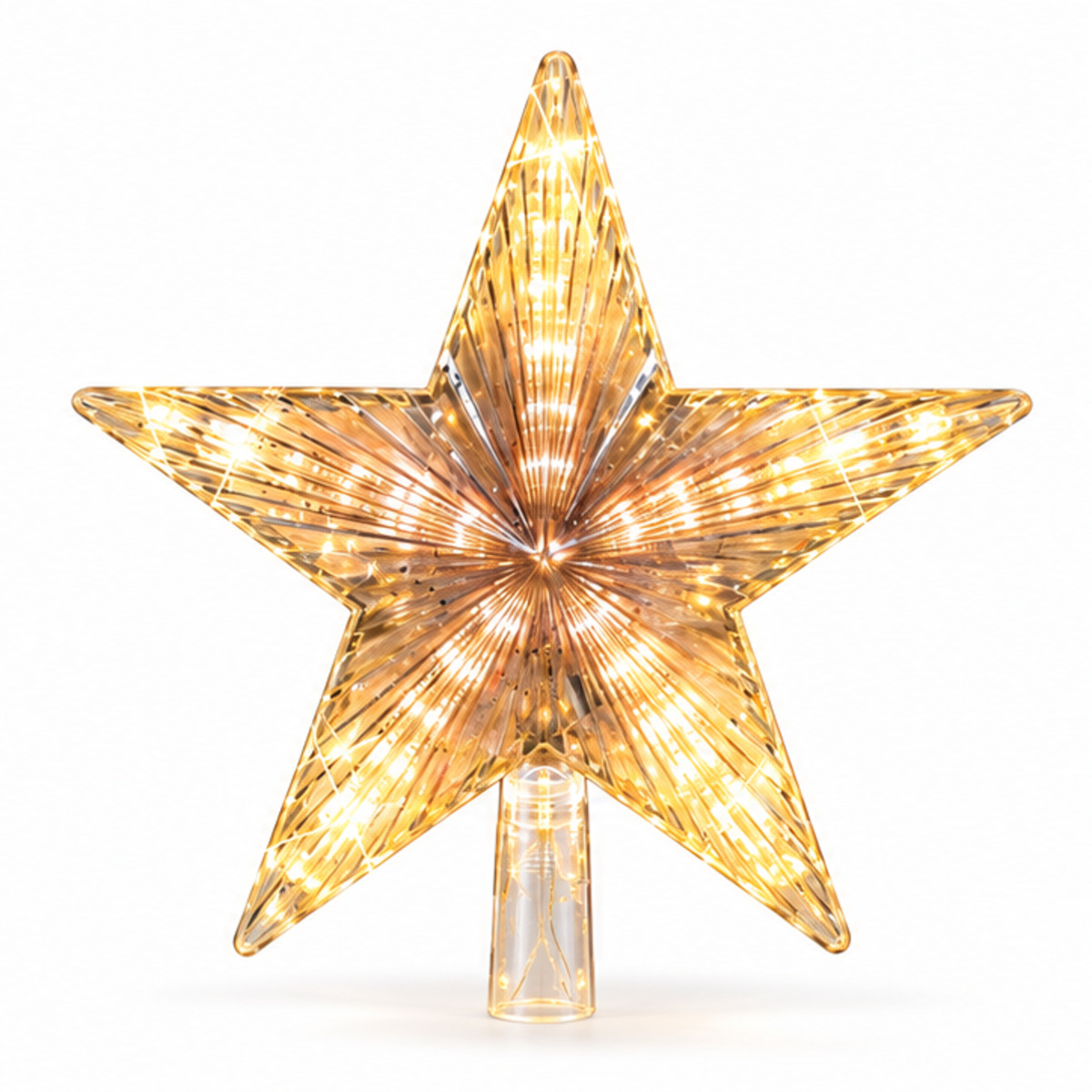 Estrella LED de luz blanca cálida para la parte superior del árbol de Navidad / 暖白LED圣诞树顶星灯
