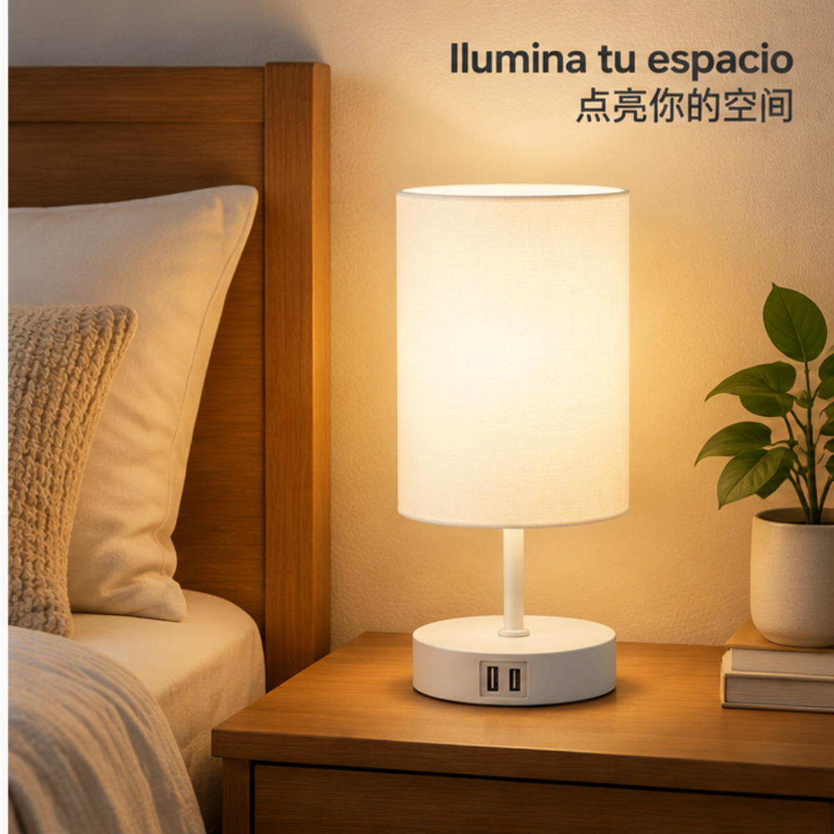 Lámpara de mesa táctil Suright TL800-WH de diseño minimalista / Suright TL800-WH简约触摸台灯-3