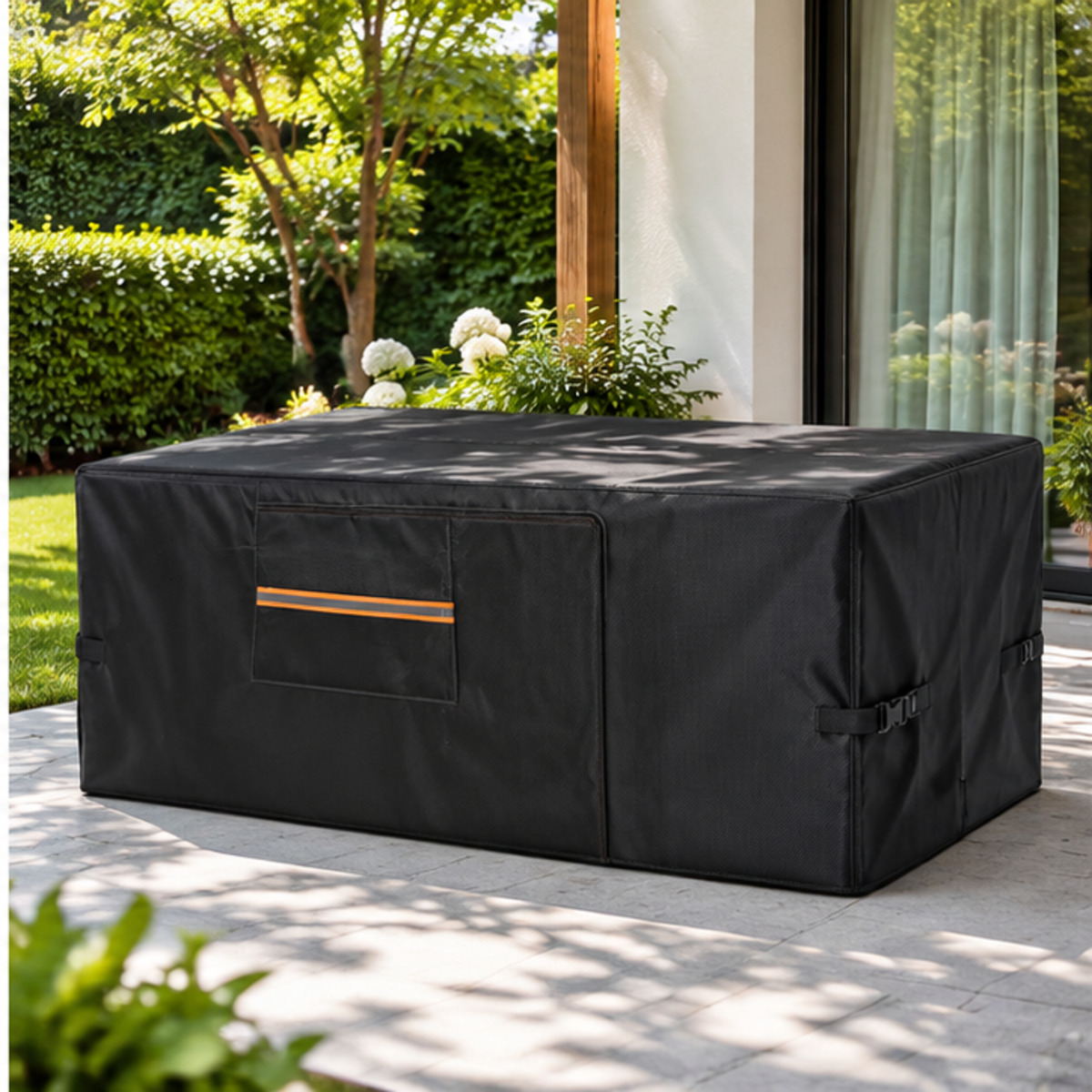 Funda protectora negra para muebles de exterior contra polvo y suciedad / 黑色户外家具防尘保护罩-3